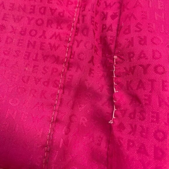 Kate Spade Black Leather hobo Shoulder Bag Pink Jacquard Lining WKRU3028 - Picture 11 of 16